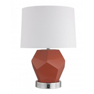 Elegant Modern Orange-Brushed Chrome Table Lamp