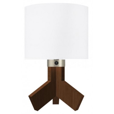 Tripod Wood Table Lamp Brushed Nickel