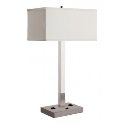 Matte White Table Lamp Brushed Nickel