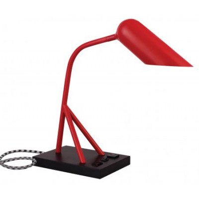 Simple Design Desk Lamp In Red With Rocket Switch
