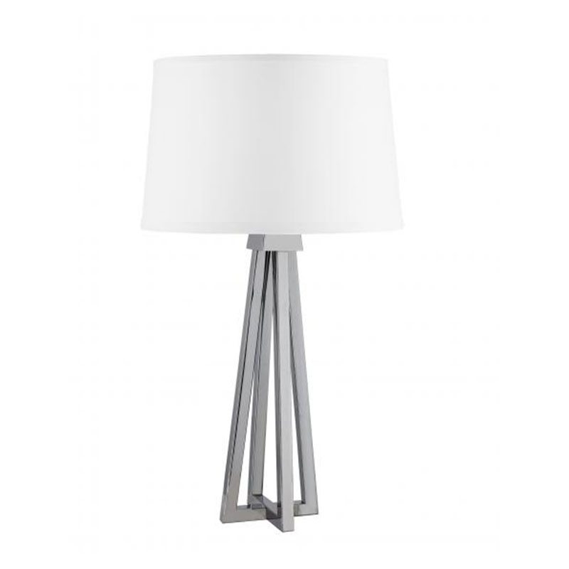 Chrome Table Lamp With White Shade