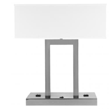 Table Lamp Chrome With Cream Linen Shade