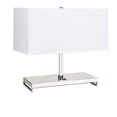 Table Lamp Nickel With Ivory Linen Shade
