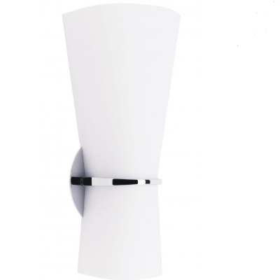 White Polished Chrome Glass Wall Sconce