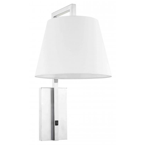 Hotel Wall Mounted Sconce With White Linen Shade