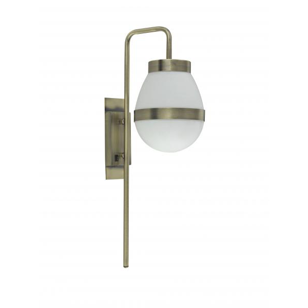 Brass Wall Pendant Lamp With Glass Shade