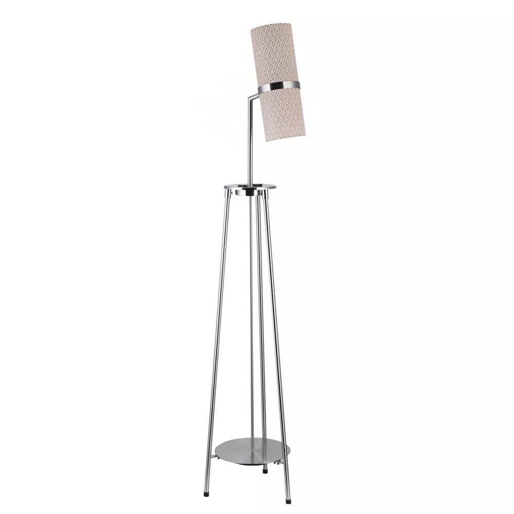 Tripod Floor Lamp Brown Oval Pattern On Cream