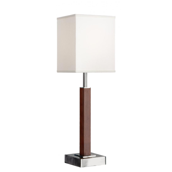 Dark Cherry Table Lamp In Brushed Nickel