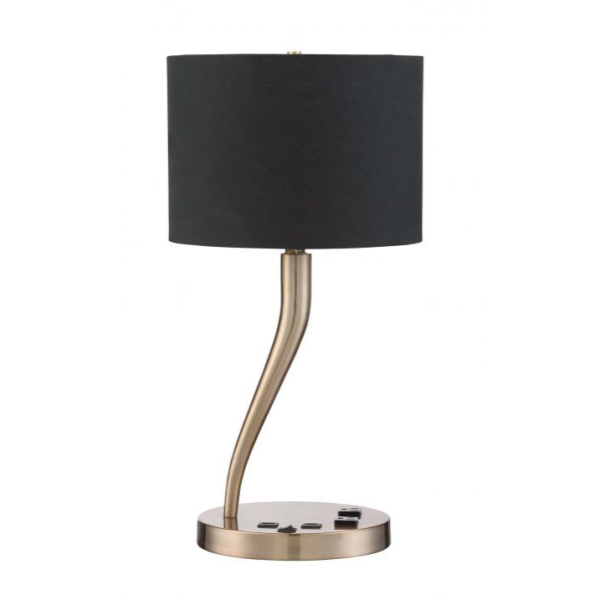 Big Dipper Table Lamp With Black Linen Shade