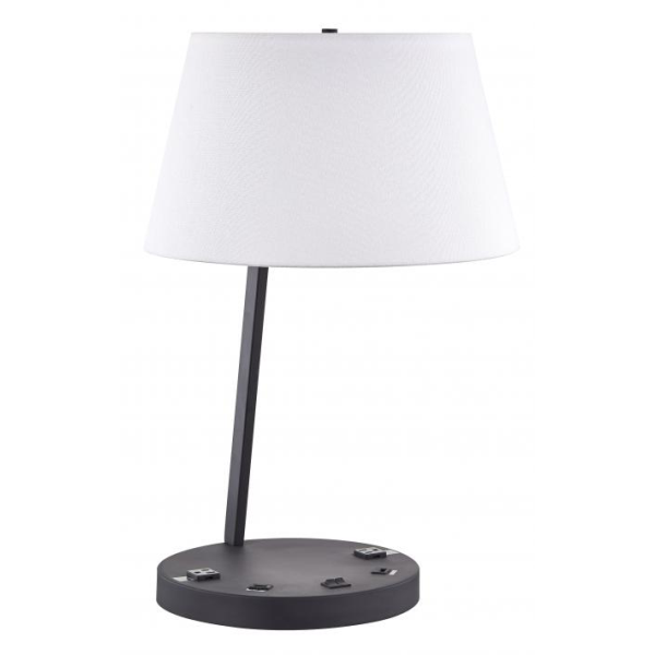 Table Lamp With Shade In Matte Black