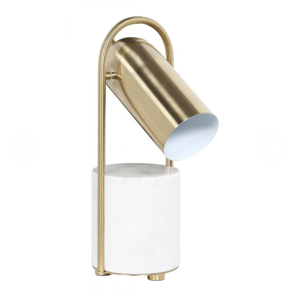 Brushed Brass Table Lamp With Marble Base