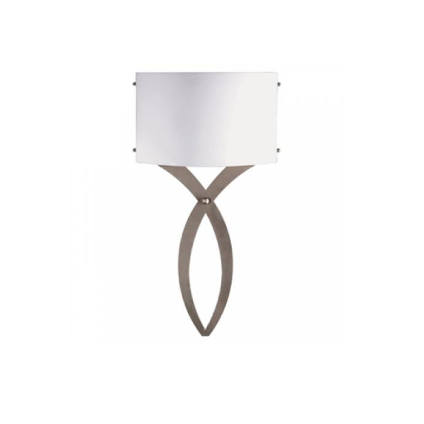 Hotel Nickel Wall Sconce With White Shade