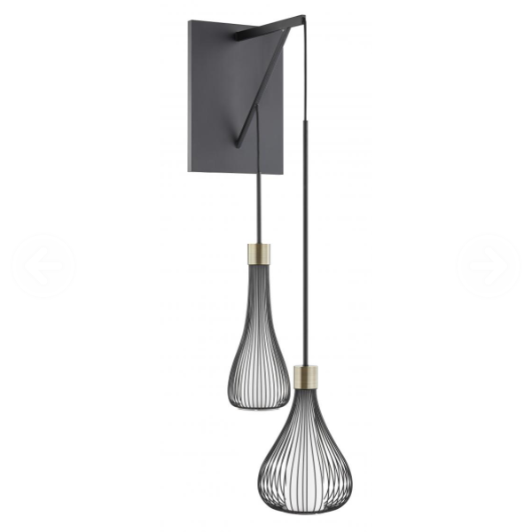 Double Wall Pendant Lamp In Satin Black