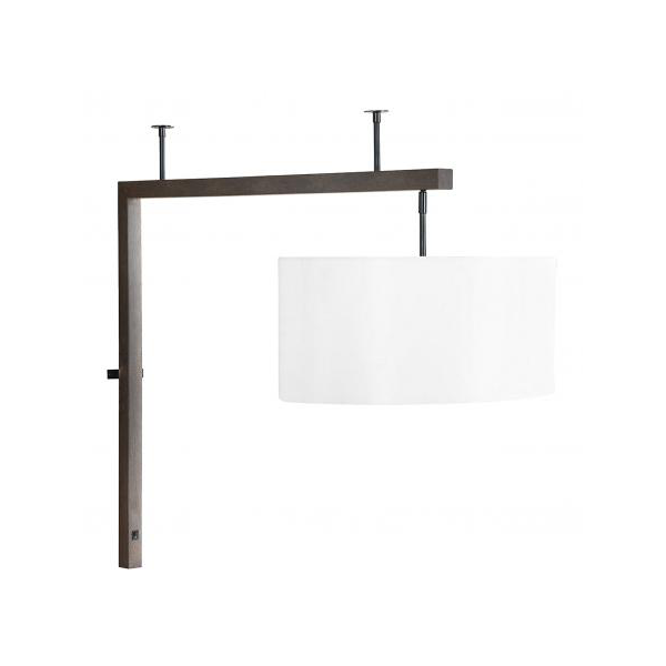 Oak Wood Wall Lamp In Matte Black