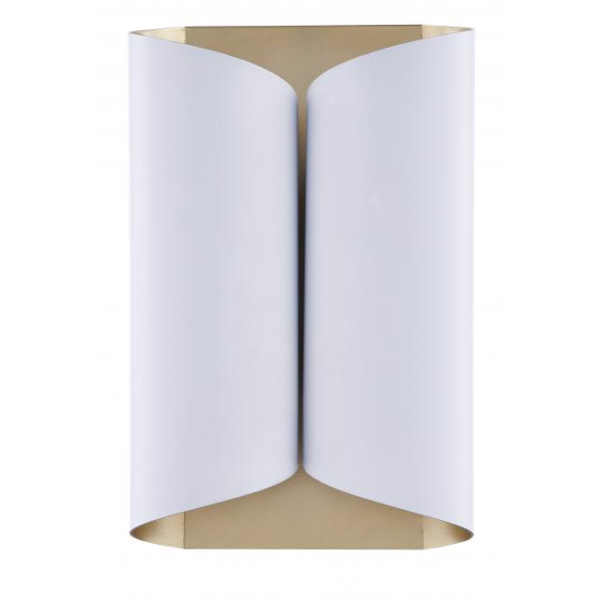 Double Brass Wall Sconce Matte White Shade