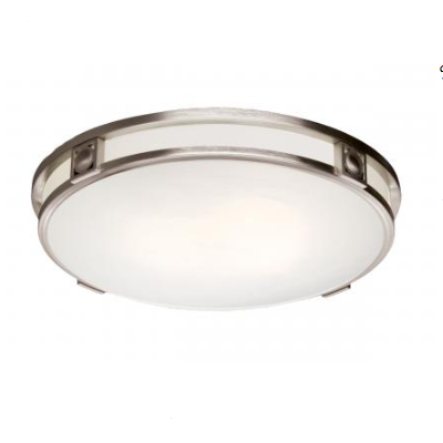 Brushed Nickel Ceiling Lamp Round Shape