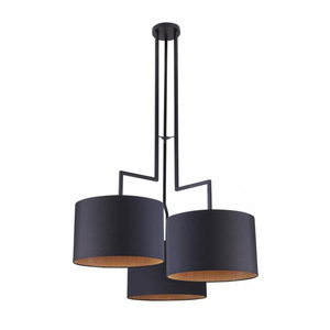 Three Head Pendant Light Black Painted