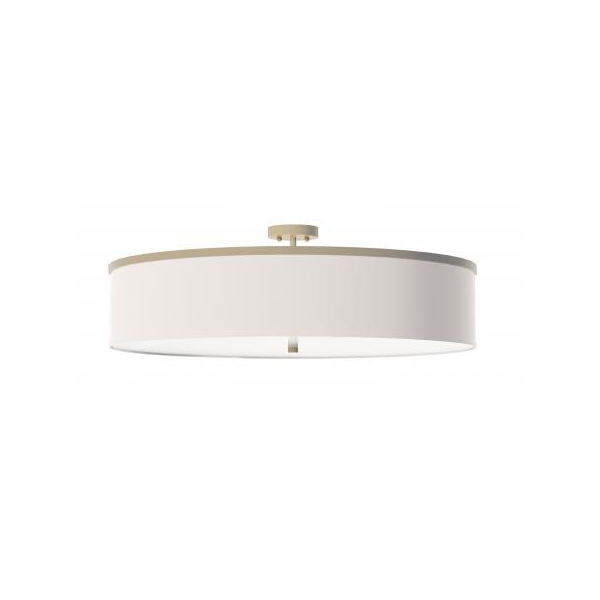 White Linen Round Ceiling Lamp