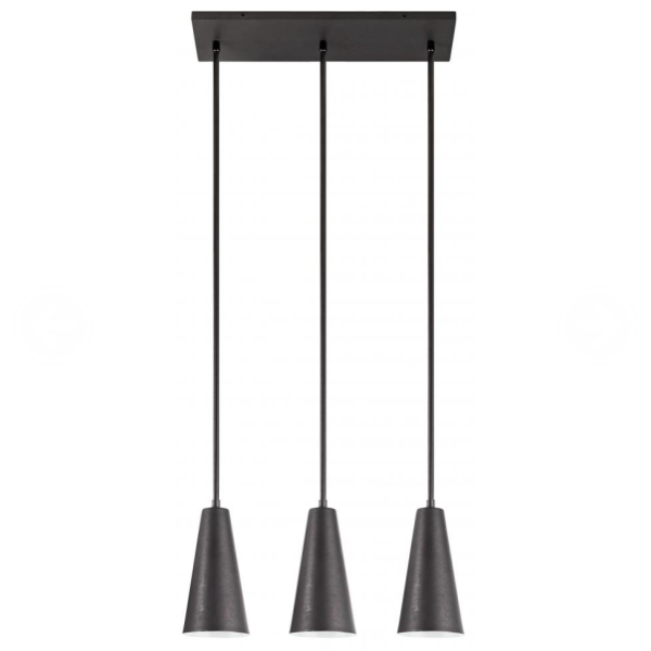 Matte Black Triple Pendant Light