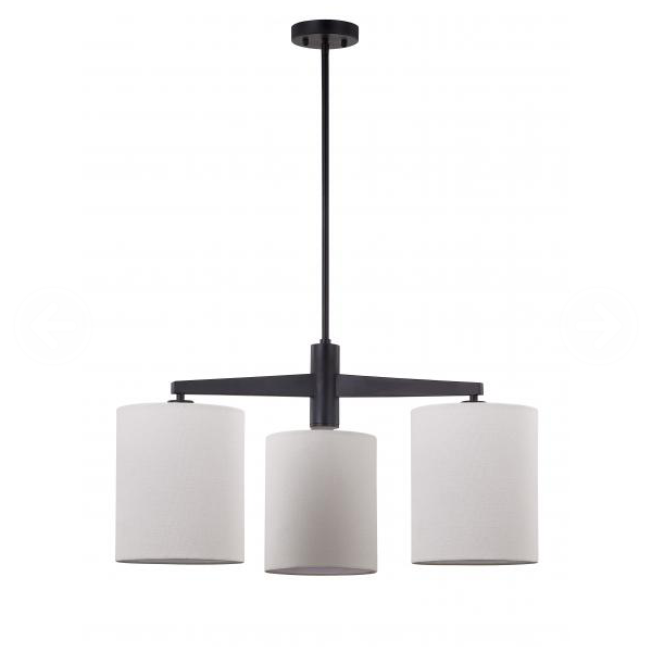 Ivory Linen Triple Pendant Lamp