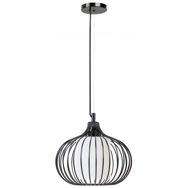 Metal Wire Pendant Lamp Satin Black