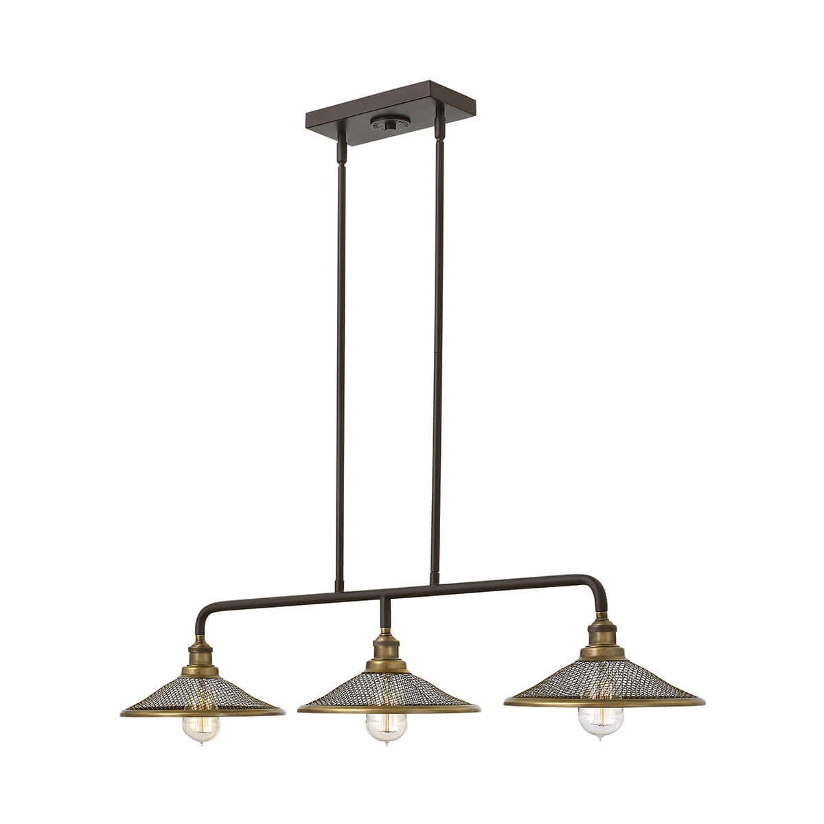 Rigby 3 Light 40 inch Buckeye Bronze/Heritage Brass Linear Chandelier Ceiling Light