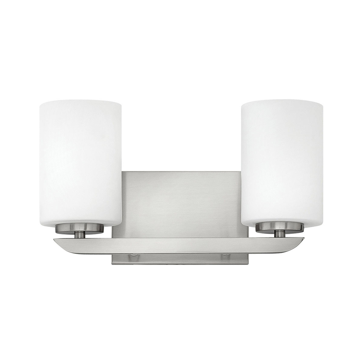 2 Light 14 inch Brushed Nickel Bath Wall Lamp