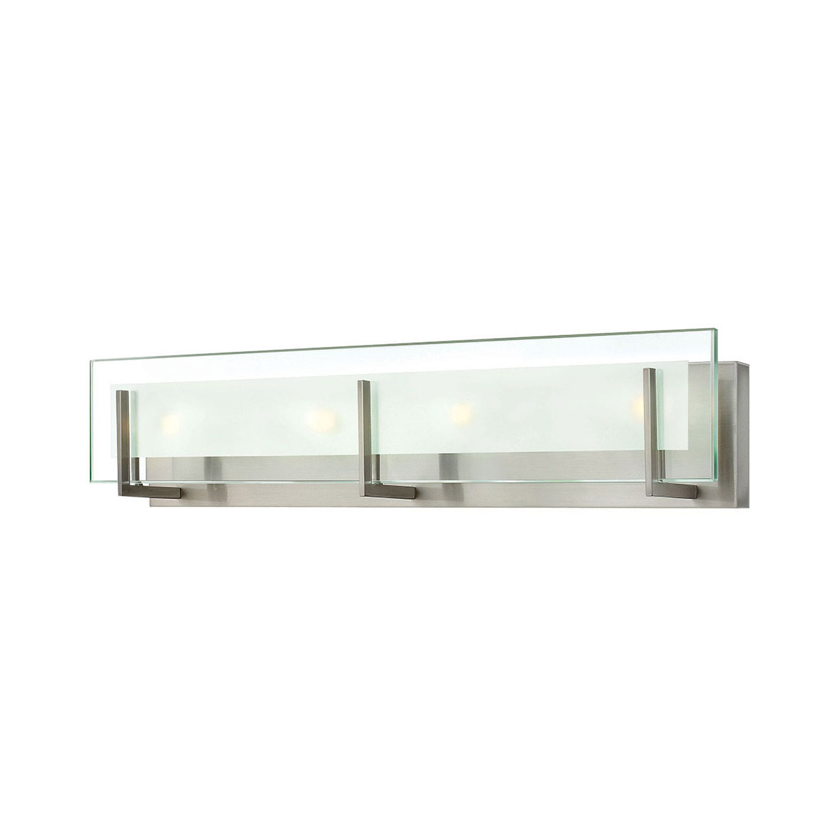 4 Light 26 inch Brushed Nickel Bath Light Wall Light in G9